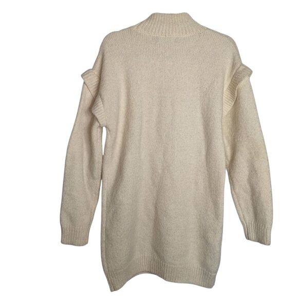 MNG Womens Cream Sweater Dress Alpaca Wool Blend Oversized Chunky Warm Medium - Picture 6 of 9